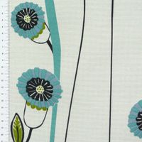 Stoff Dekostoff Gardinenstoff Meterware Blumen Ranken blau MEINE