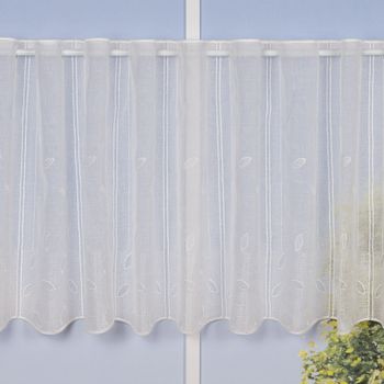 Panneaux Bistrogardine Scheibengardine nähfrei Leinenoptik Blätter ecru 50cm Höhe der Gardinen-Spezialshop von SCHÖNER LEBEN