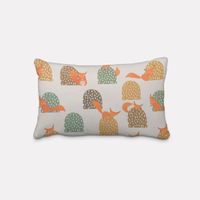SCHÖNER LEBEN. Kissenhülle Eichhörnchen Hügel mint braun ocker orange verschiedene Größen der Gardinen-Spezialshop von SCHÖNER LEBEN