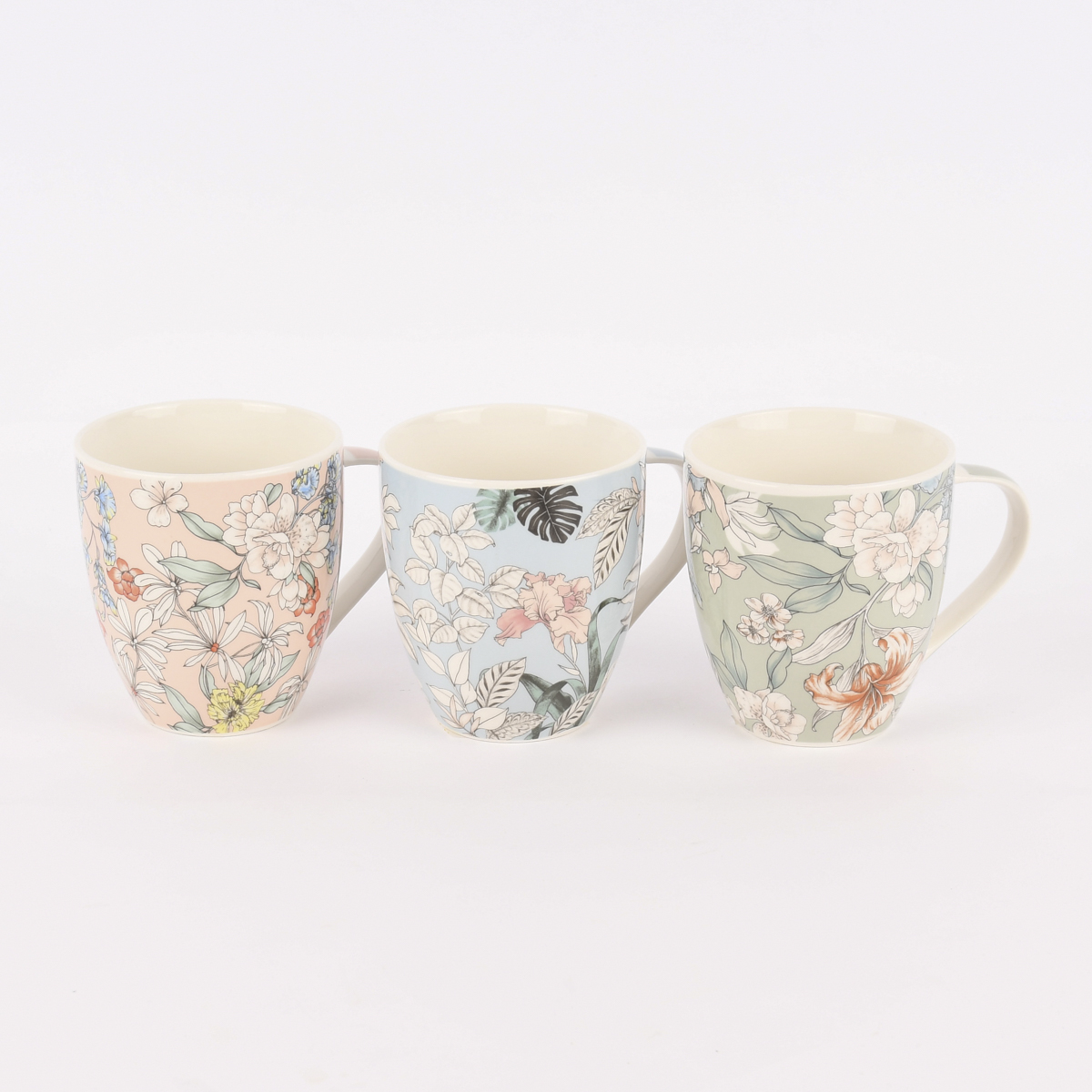 XL Tasse Floral Porzellan verschiedene Farben 400ml der Gardinen-Spezialshop von SCHÖNER LEBEN