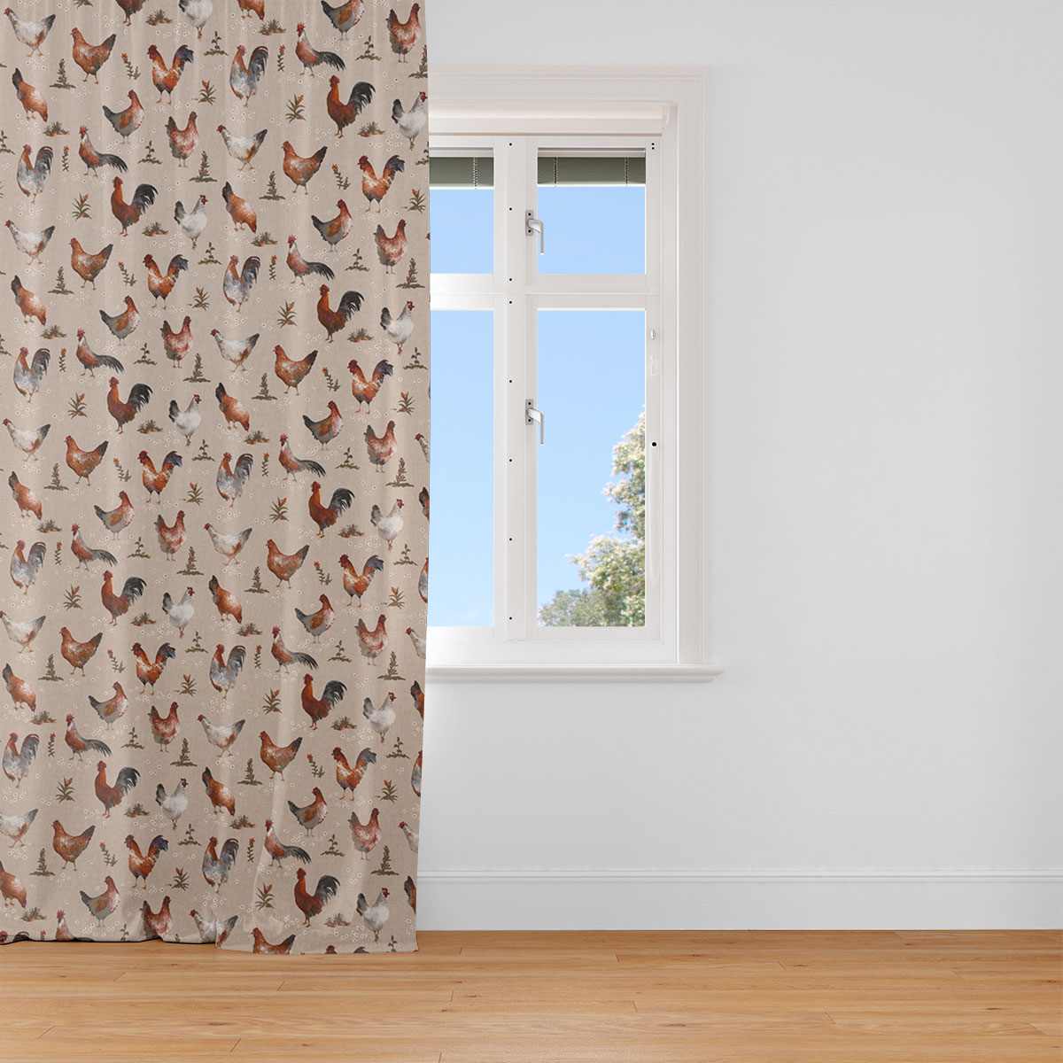 Emvency Duschvorhang Mit Huhn-Motiv – 182,9x182,9 Cm, Wasserdicht, Aus Polyester, Inkl. Haken, Witzig Fürs Badezimmer