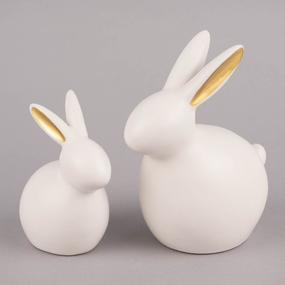 Osterhase aus Keramik weiß goldfarbig verschiedene Größen