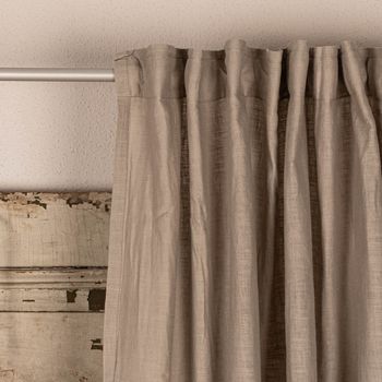 Bio Gardine Vorhangschal aus Bio Baumwolle und Leinen Leinenstruktur einfarbig taupe 140x270cm der Gardinen-Spezialshop von SCHÖNER LEBEN