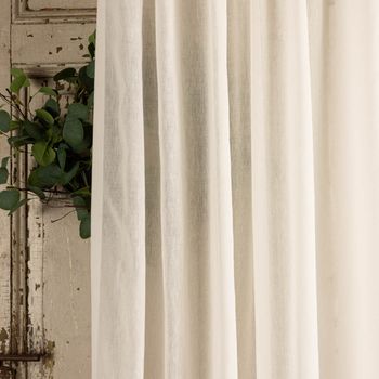 Leinengardine Gardinenstores EASY LINEN ecru 140cm breit und 280cm hoch oder Wunschhöhe von SCHÖNER LEBEN. der Gardinen-Spezialshop von SCHÖNER LEBEN