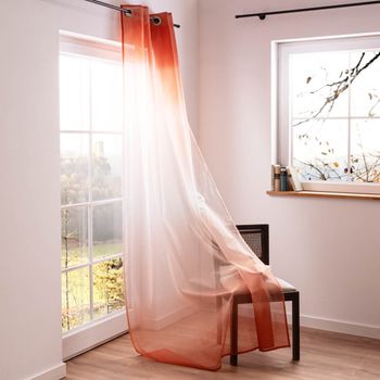 Ösenvorhang Batik Farbverlauf halbtransparent terracotta 140cmx255cm der Gardinen-Spezialshop von SCHÖNER LEBEN