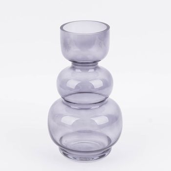 Vase aus Glas asymmetrisch einfarbig durchsichtig glänzend schwarz 14x25cm
