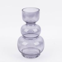Vase aus Glas asymmetrisch einfarbig durchsichtig glänzend schwarz 14x25cm